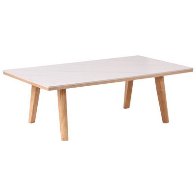 Beliani Coffee Table Walker White Marble - image 1
