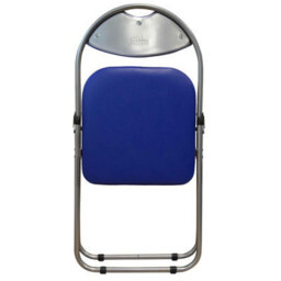 Harbour Housewares Padded Folding Chairs - Blue/silver - Pack Of 4 - thumbnail 4