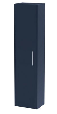 Hudson Reed Juno Wall Hung Tall Storage Cabinet With Soft Close Door, Indigo Blue, 1433 X 350 mm - image 1