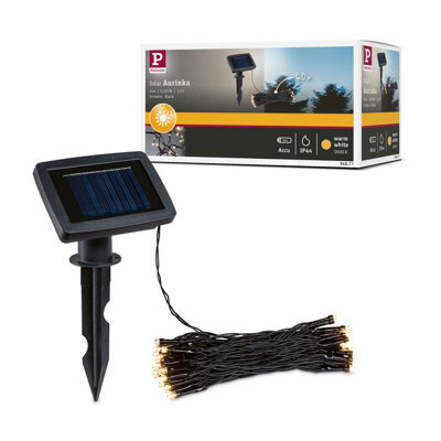Paulmann 94877 Solar Fairy Lights Aurinka Ip44 3000K 60X3Lm Black - image 1