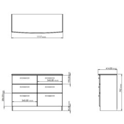 Santander Ready Assembled Matt White & Oak 6 Drawer Wide Chest (H)792mm (W)1117mm (D)414mm - thumbnail 5