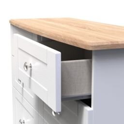 Santander Ready Assembled Matt White & Oak 6 Drawer Wide Chest (H)792mm (W)1117mm (D)414mm - thumbnail 4