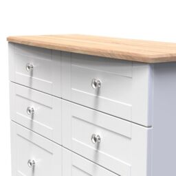 Santander Ready Assembled Matt White & Oak 6 Drawer Wide Chest (H)792mm (W)1117mm (D)414mm - thumbnail 3
