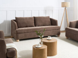 Beliani Sofa 3 Seater Rattvik Chenille Brown - thumbnail 2