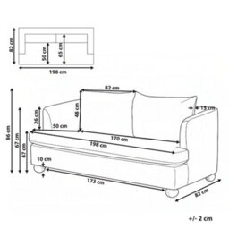 Beliani Sofa 3 Seater Rattvik Chenille Brown - thumbnail 3