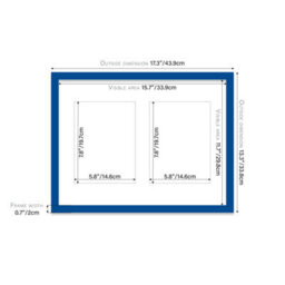 16X12 Inch 2 Opening Photo Collage Frame, Display Two 8X6 Inch Photos, Multi Aperture Family Picture Frame, Blue - thumbnail 4