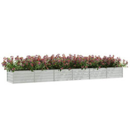 Berkfield Practical Garden Raised Bed 480X80X45 Cm Galvanized Steel Silver - thumbnail 3