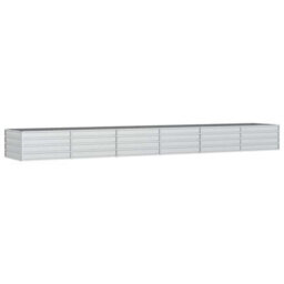 Berkfield Practical Garden Raised Bed 480X80X45 Cm Galvanized Steel Silver - thumbnail 1