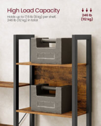 LEDREM Vasagle Bookcase, Bookshelf With 14 Shelves, Metal Frame, Shelf Unit For Living Room, Home Office, Industrial Style - thumbnail 7