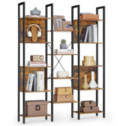 LEDREM Vasagle Bookcase, Bookshelf With 14 Shelves, Metal Frame, Shelf Unit For Living Room, Home Office, Industrial Style - thumbnail 2