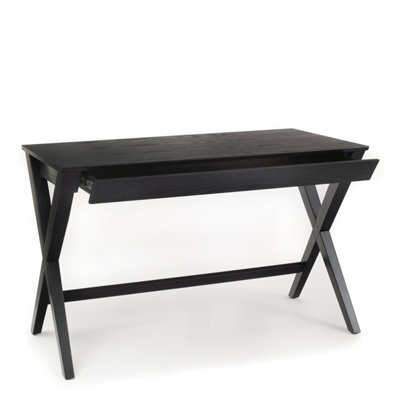 Furniture To Go Writex Desk 1 Drawer In Black Lacquered Oak Veneer - image 1
