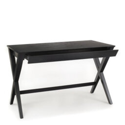 Furniture To Go Writex Desk 1 Drawer In Black Lacquered Oak Veneer - thumbnail 1