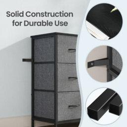 Ledrem Drawer Storage Unit, Chest Of Drawers For Bedroom, Closet, 6 Fabric Drawers, Gray - thumbnail 8