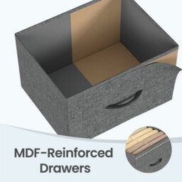 Ledrem Drawer Storage Unit, Chest Of Drawers For Bedroom, Closet, 6 Fabric Drawers, Gray - thumbnail 6