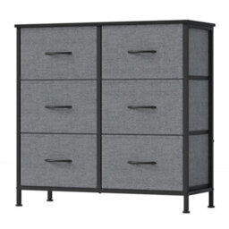 Ledrem Drawer Storage Unit, Chest Of Drawers For Bedroom, Closet, 6 Fabric Drawers, Gray - thumbnail 3