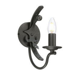 Modern Black Steel Wall Light Sconce With Graphite Finish For E14 Bulb