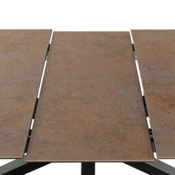 Wyld Haus Perth 168-210Cm Rusty Brown Ceramic Extendable Dining Table With Black Metal Cross Base - thumbnail 6