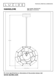 Lucide Hannelore Ceiling Pendant Light Matt Gold / Brass - thumbnail 5