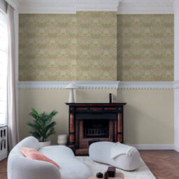 Grandeco Belevedere Arts And Crafts Floral Damask, Green - thumbnail 2