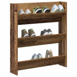 Vidaxl Wall Shoe Cabinet Old Wood 80X18X90 Cm Engineered Wood - thumbnail 4