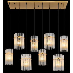 Luminosa Lighting Luminosa Gorley Cluster Pendant Ceiling Light Gold Colours Matt Opal Glass Shade 8X E27 - thumbnail 5