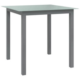 Vidaxl Garden Table Light Grey 80X80X74 Cm Aluminium And Glass - thumbnail 1