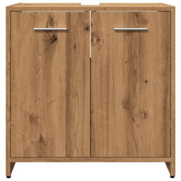 Berkfield Bathroom Sink Cabinet Artisan Oak 60X33X60 Cm Engineered Wood - thumbnail 5