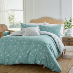 Wylder Bella Reversible Floral Duvet Cover Set, Double, Blue - thumbnail 2