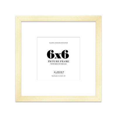"6X6"" Gold Picture Frame - 6X6"" Square Frame With 4X4"" Mount For 6X6""/4X4"" Pictures Art Deco Style Room Decor, 1 Pack" - image 1
