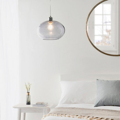 Anson Lighting Hansford Easyfit Pendant In Grey Bubble Glass (Shade Only) - image 1