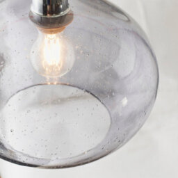 Anson Lighting Hansford Easyfit Pendant In Grey Bubble Glass (Shade Only) - thumbnail 7