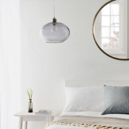 Anson Lighting Hansford Easyfit Pendant In Grey Bubble Glass (Shade Only) - thumbnail 3