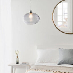 Anson Lighting Hansford Easyfit Pendant In Grey Bubble Glass (Shade Only) - thumbnail 1