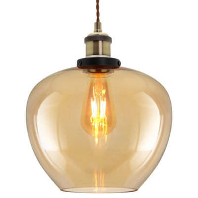 Long Life Lamps Company Modern Vintage Glass Globe Pendant Light M0207 - image 1