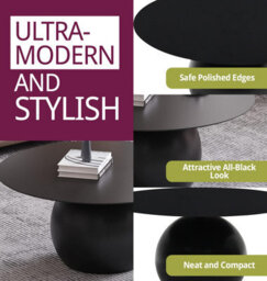 Hallowood Furniture Bourton Black Metal Coffee Table - thumbnail 6