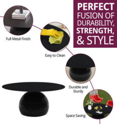 Hallowood Furniture Bourton Black Metal Coffee Table - thumbnail 3