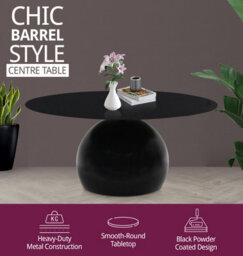 Hallowood Furniture Bourton Black Metal Coffee Table - thumbnail 5