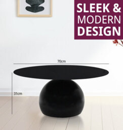 Hallowood Furniture Bourton Black Metal Coffee Table - thumbnail 4