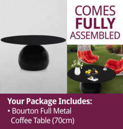 Hallowood Furniture Bourton Black Metal Coffee Table - thumbnail 8