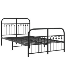 Berkfield Metal Bed Frame Without Mattress With Footboard Black 120X200Cm - thumbnail 3