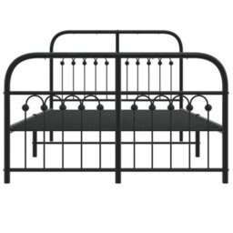 Berkfield Metal Bed Frame Without Mattress With Footboard Black 120X200Cm - thumbnail 4