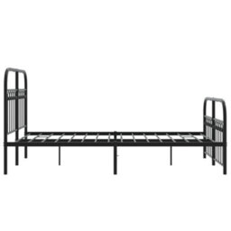 Berkfield Metal Bed Frame Without Mattress With Footboard Black 120X200Cm - thumbnail 5
