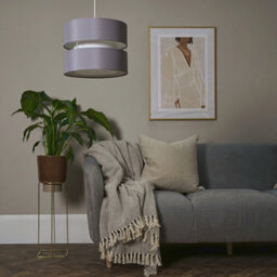 Valuelights Sophia Pair Of Small Grey 2 Tier Ceiling Light Shades And Bulbs (D)26Cm - thumbnail 3