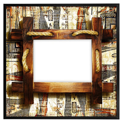 "Andrew Lee Rustic Egyptian Wooden Frame (Picutre Frame) / 30X30"" / Brown" - image 1