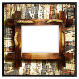 "Andrew Lee Rustic Egyptian Wooden Frame (Picutre Frame) / 30X30"" / Brown" - thumbnail 2