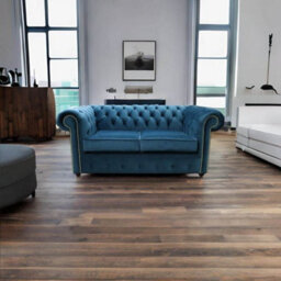 Chesterfield 2 Seater Blue Velvet Sofa Custom Made In Classic Style - thumbnail 4