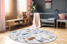 RugsX Carpet Bono 8436 Circle Cars, Street Cream / Light Grey  Circle 200 Cm - thumbnail 5
