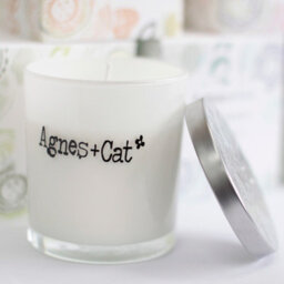Serenityy Agnes + Cat Vintage Gardenia Soy Wax Votive Candle 200G - White Glass With Embossed Silver Lid - thumbnail 3