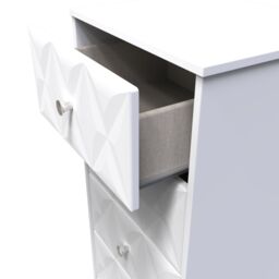 Genoa Ready Assembled Matt White No Effect 5 Drawer Bedside Chest (H)1120mm (W)450mm (D)395mm - thumbnail 4