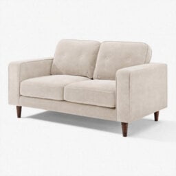 Furniturebox Uk Jasper Cream Linen-Look Fabric 2 Seater Sofa - thumbnail 8